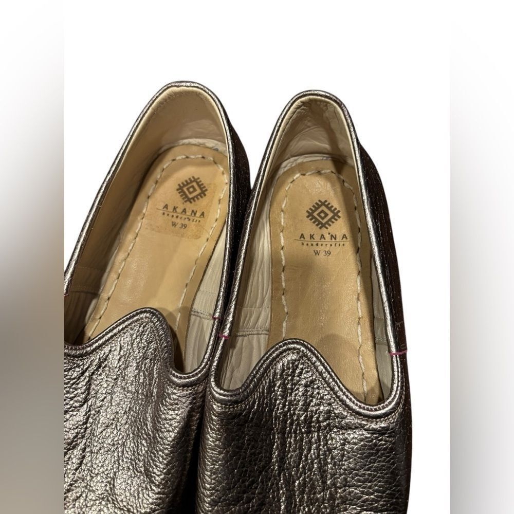 AKANA handcrafts leather flats W 39 shoes loafers - Picture 5 of 7